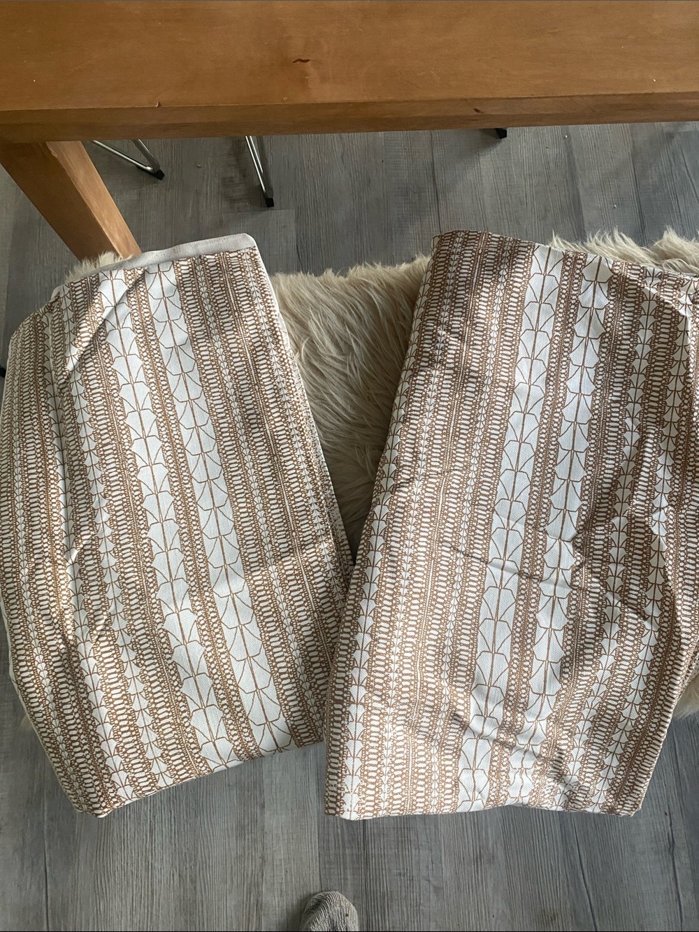 West Elm Ombre Metallic Sheer Curtain Panels (2) in Gold Dust - Picture 4 of 4